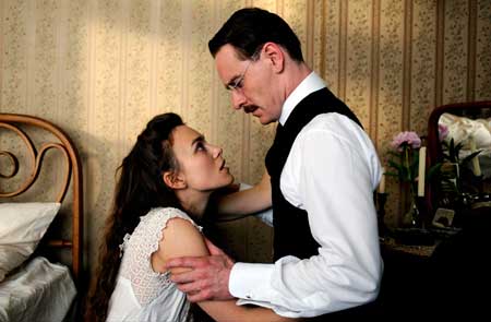 Keira Knightley and Michael Fassbender in A Dangerous-Method